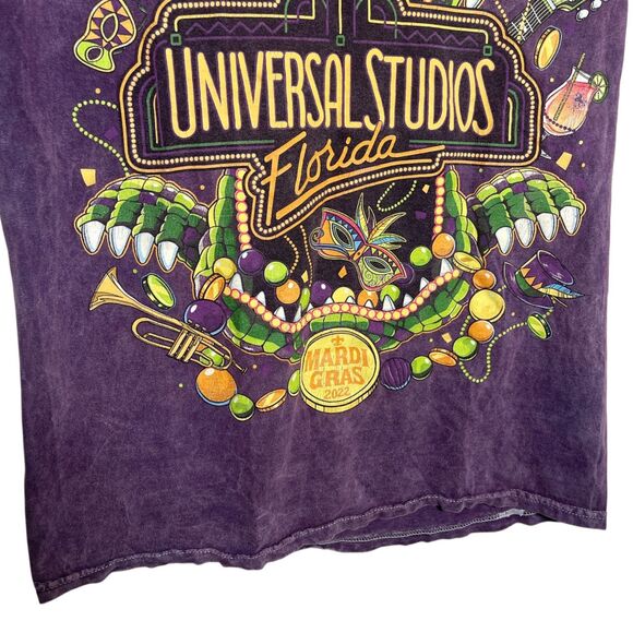 Universal Studios Florida Mardi Gras Shirt Women's XS Purple 2022 Gator - Picture 3 of 7